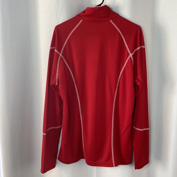 Red Men’s Sport Long Sleeve 1/4 Zip Shirt By ECO - Picture 3 of 4